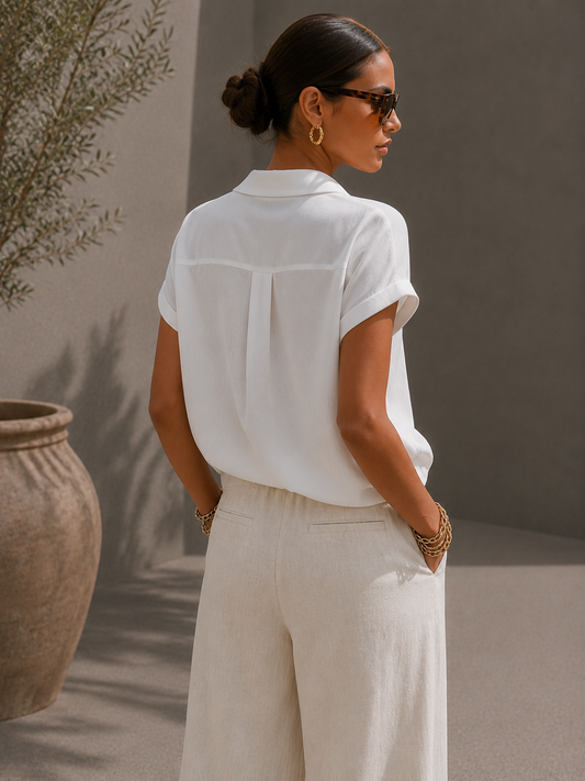 Maëlys | Blouse à Col Tailleur Élégante