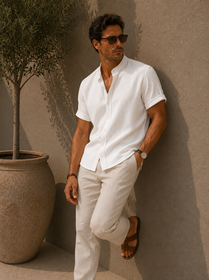 Amaury | Chemise Ajustée à Col Montant