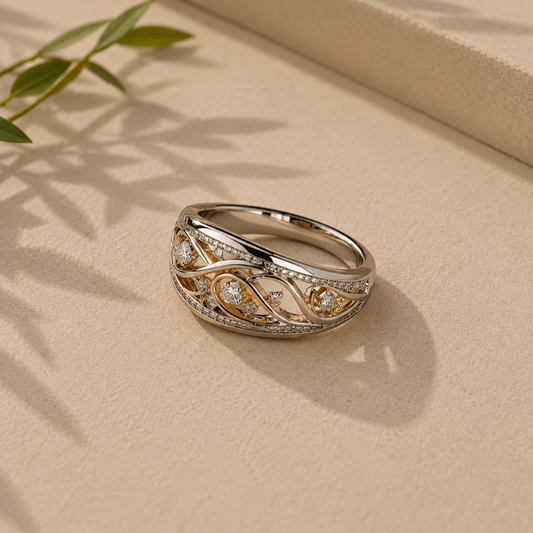Cléophée | Bague Bicolore à Zircons