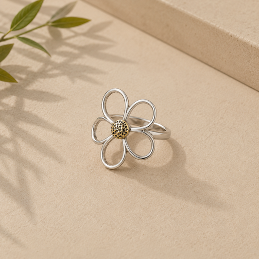 Élise | Bague Fleur Bicolore