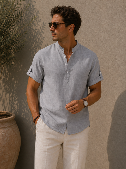 Gaspard | Chemise Henley à Aspect Lin