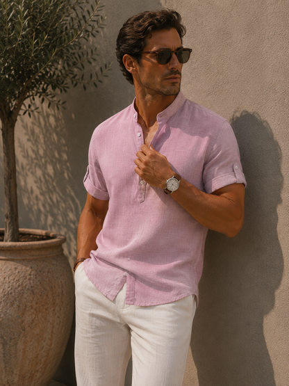 Gaspard | Chemise Henley à Aspect Lin