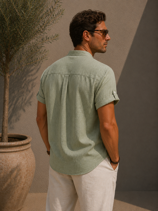 Gaspard | Chemise Henley à Aspect Lin