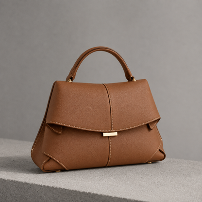 Violette | Sac Structuré aux Surpiqûres Dorées